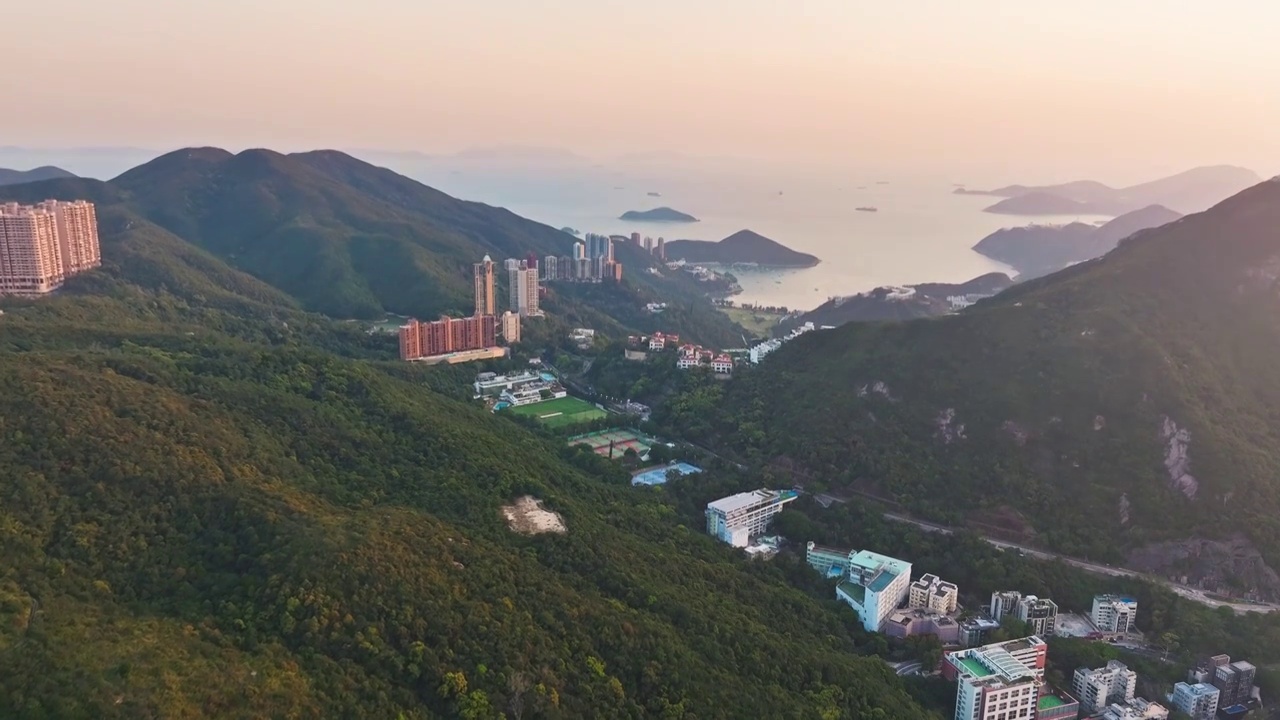 香港海边山景视频素材