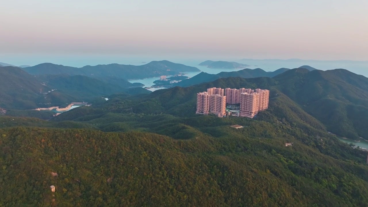 香港海边山景视频素材