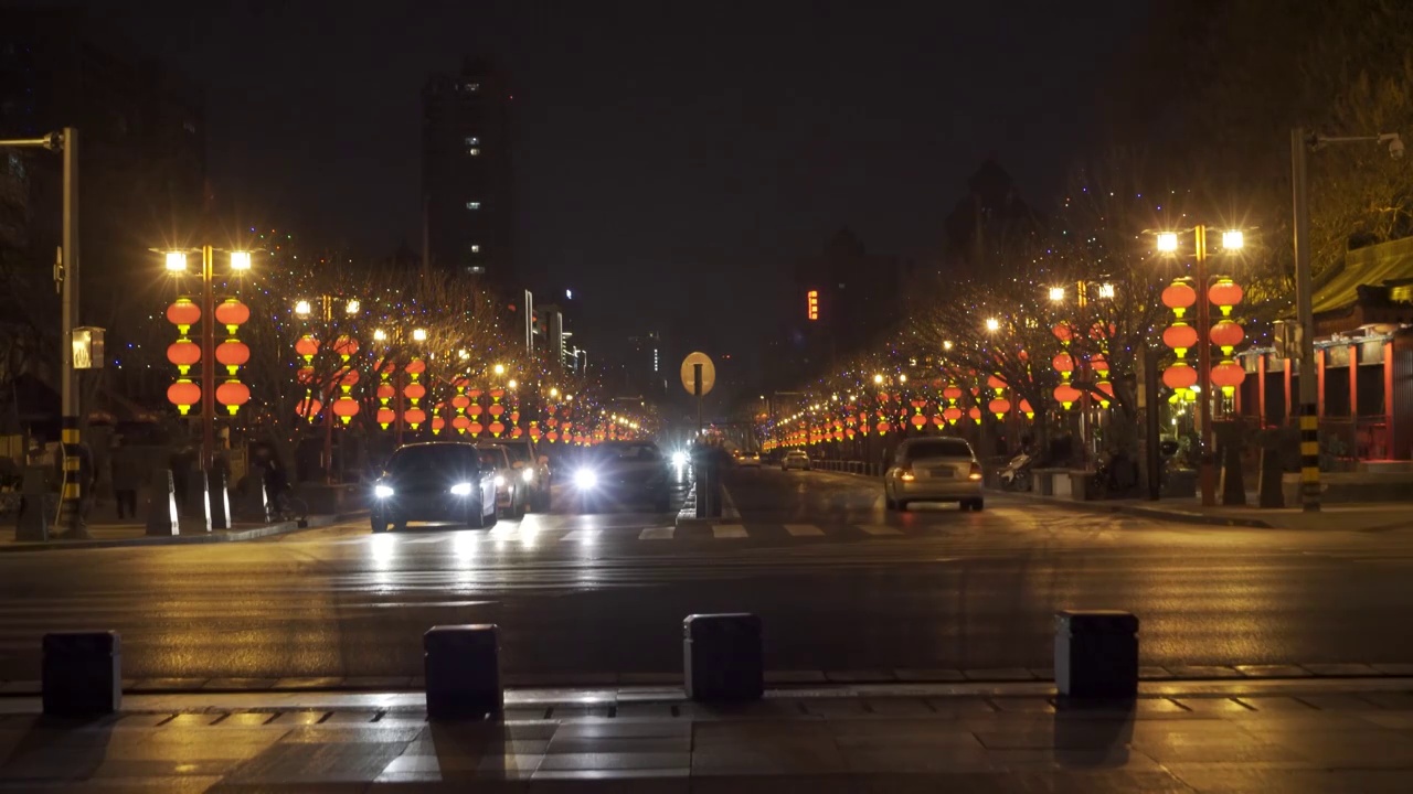 西安纬二街夜景4K（合集）视频素材