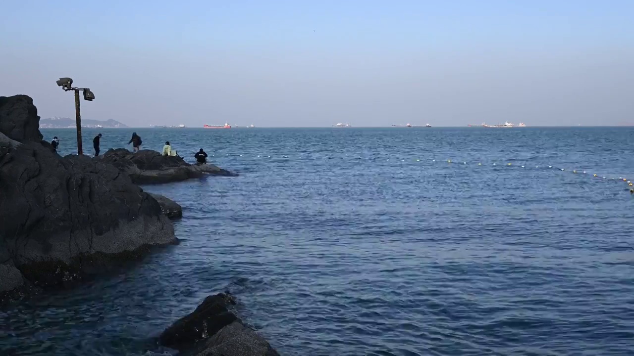 大海海水海平面波纹波浪自然风光视频素材