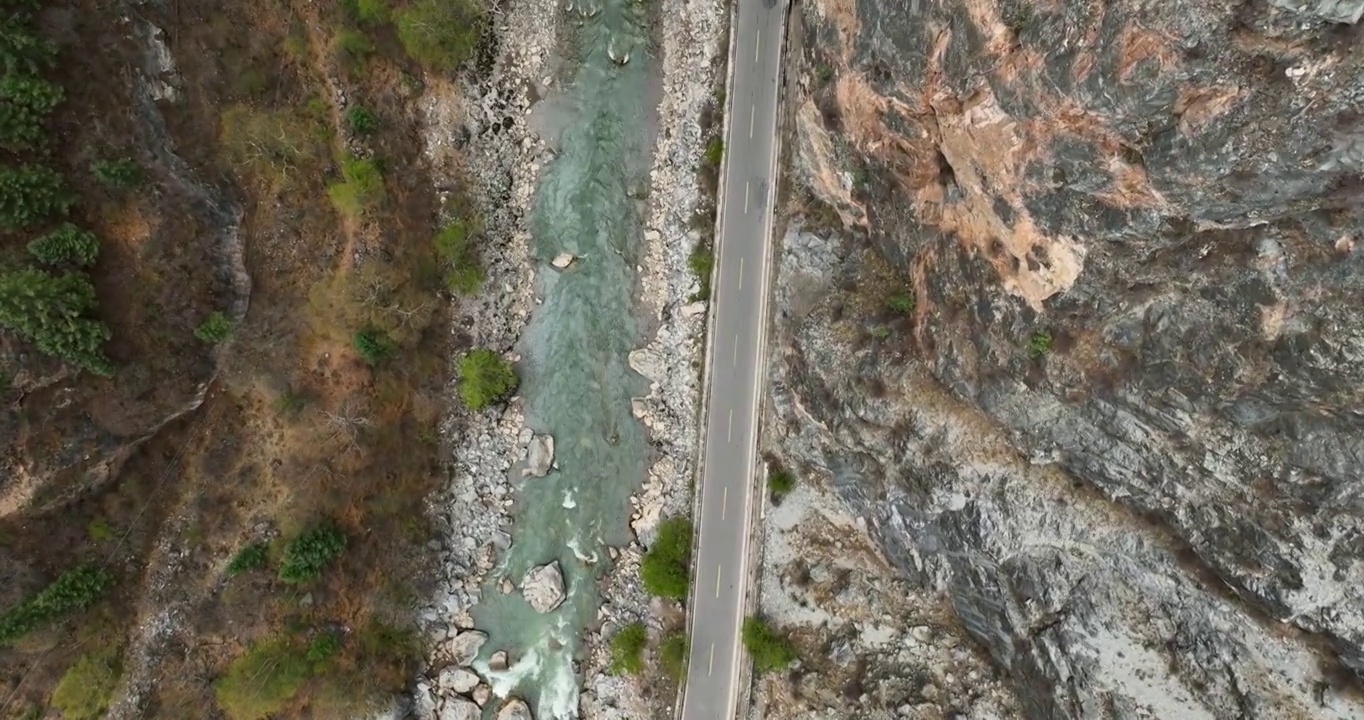 西藏昌都：峡谷风光视频素材