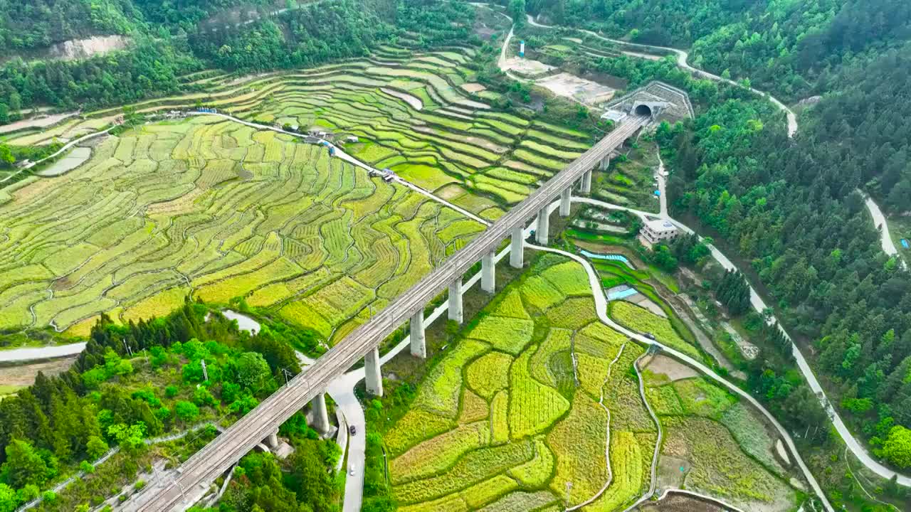 4K航拍贵州台江长滩村风景视频素材