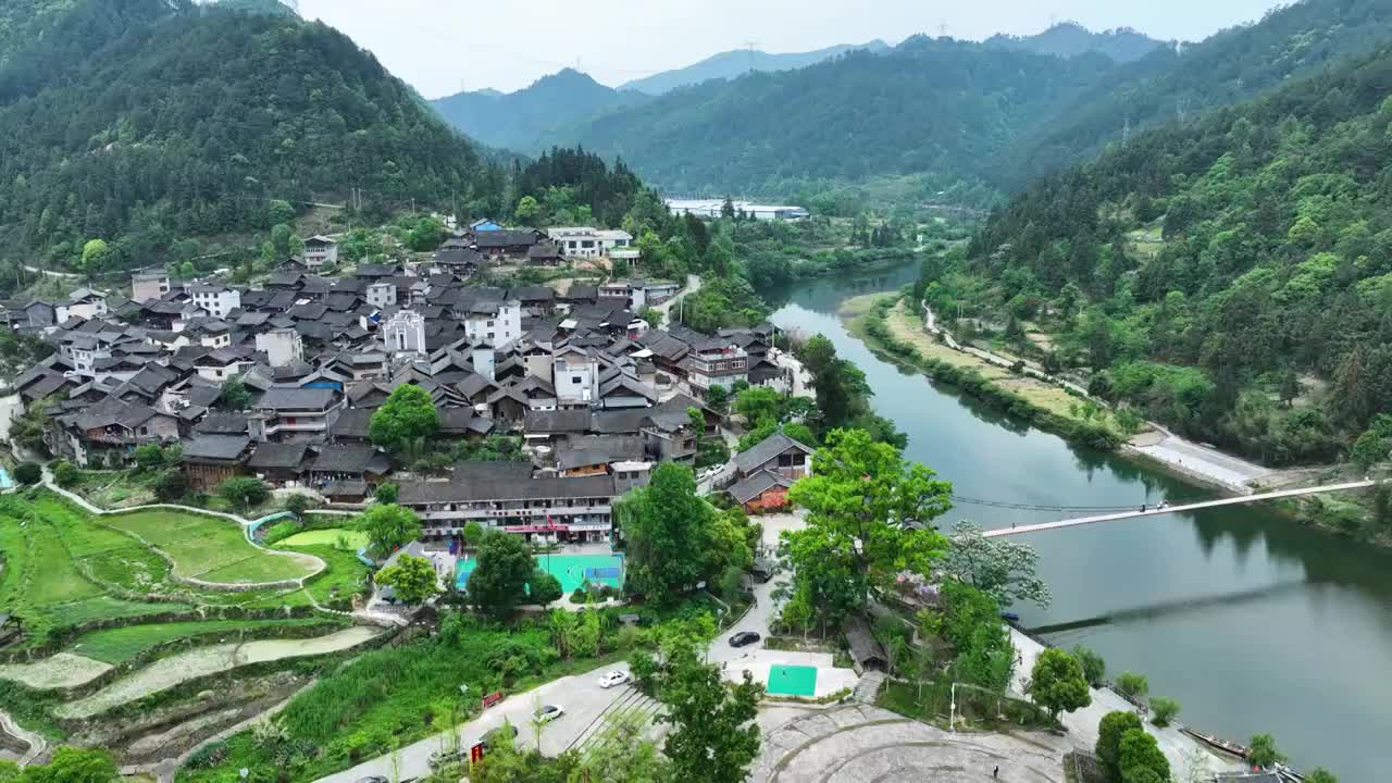 4K航拍贵州台江长滩村风景视频素材