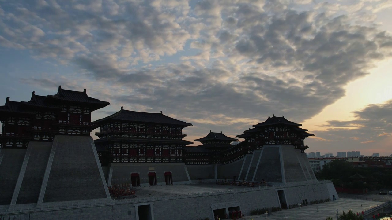 洛阳应天门朝霞日出视频素材