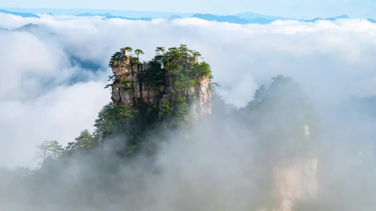 天子山小景云雾延时视频素材