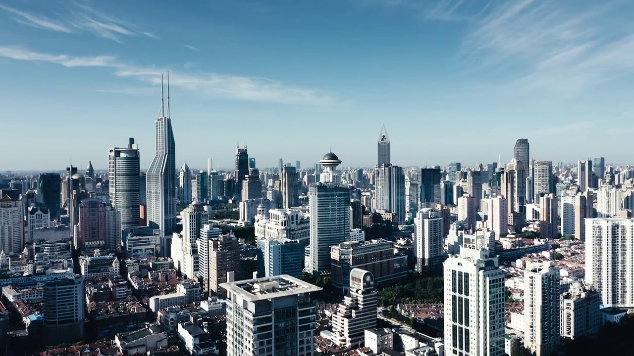 上海黄浦江两岸城市建筑风光航拍视频素材