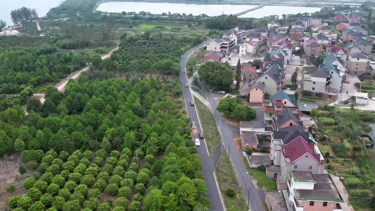 杭州萧山农村风景建筑航拍视频素材