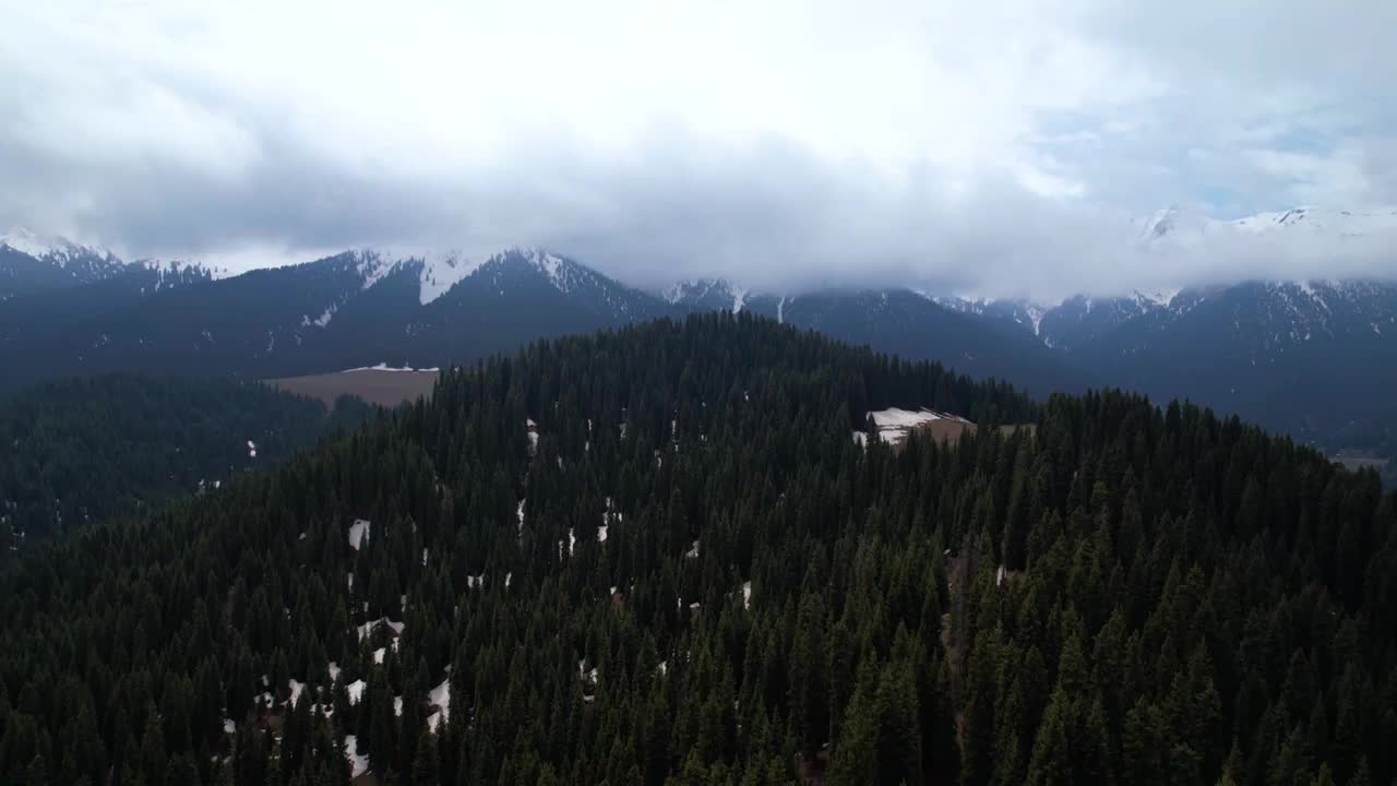 新疆维吾尔自治区,江布拉克,雪山,草地,峡谷,航拍视频下载