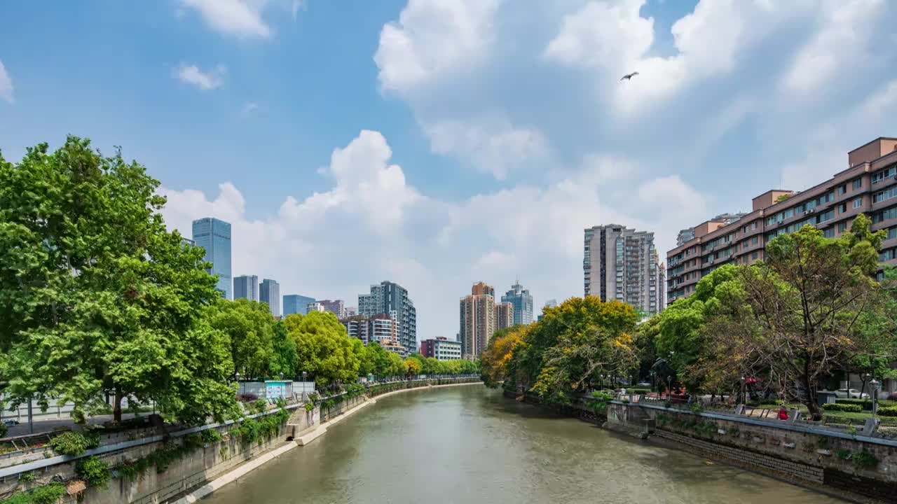 成都市锦江（府南河）延时摄影视频素材