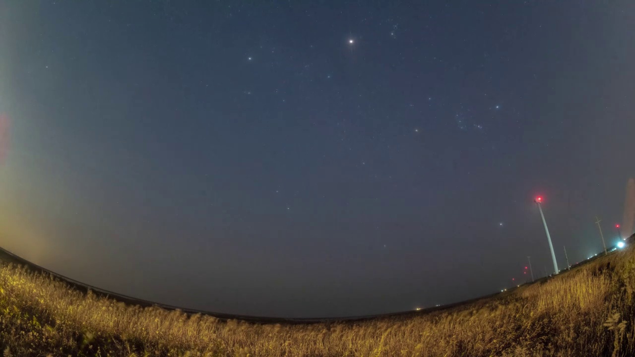 风力发电机星空8k延时视频素材