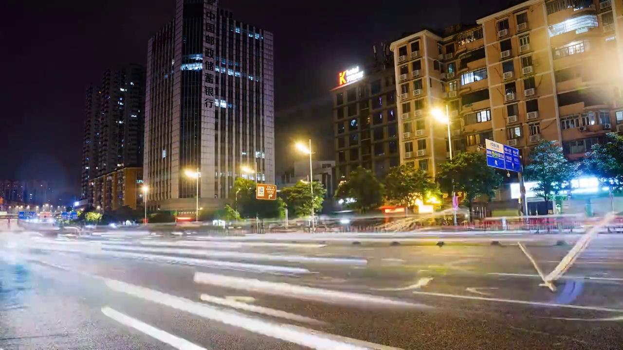 城市夜景车流延时车水马龙视频素材