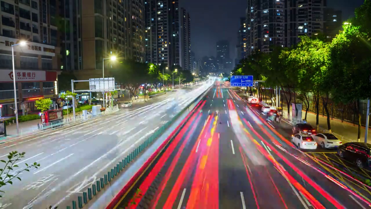 城市夜景车流延时车水马龙视频素材