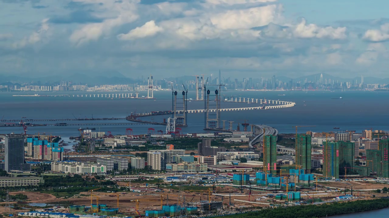 4K粤港澳大湾区建设中的深中通道视频下载