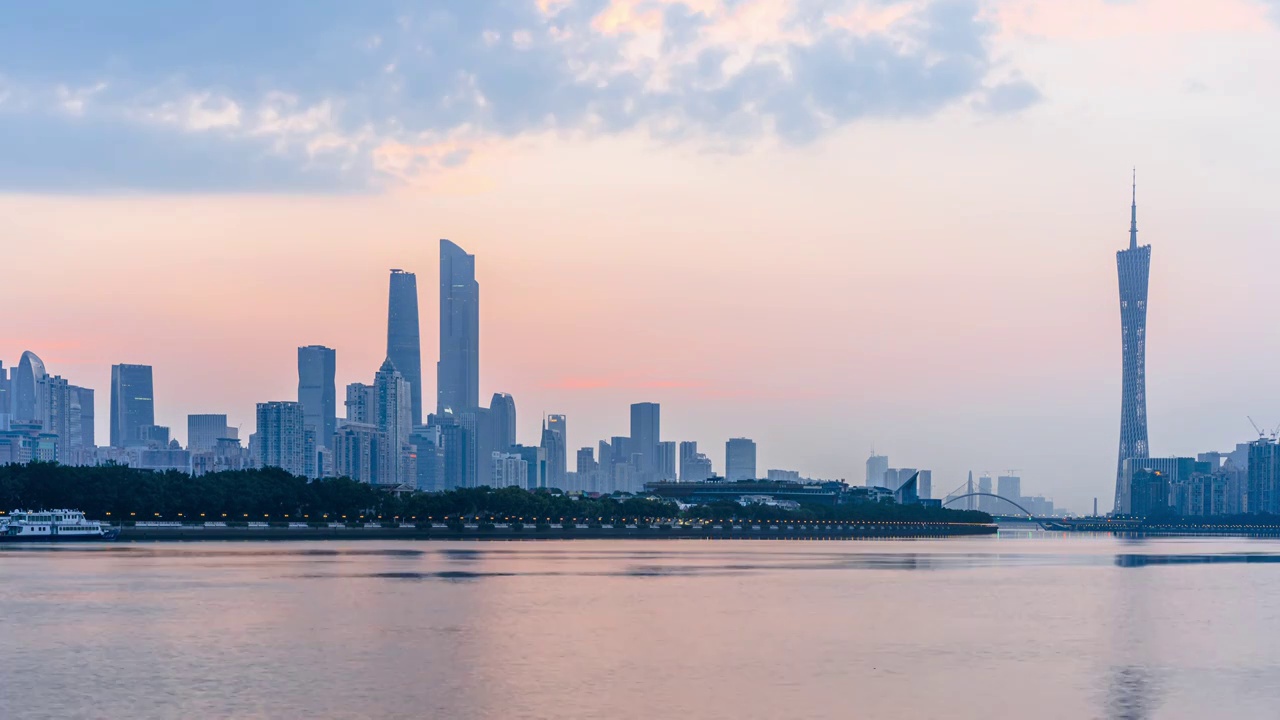 广州城市风光日出视频素材