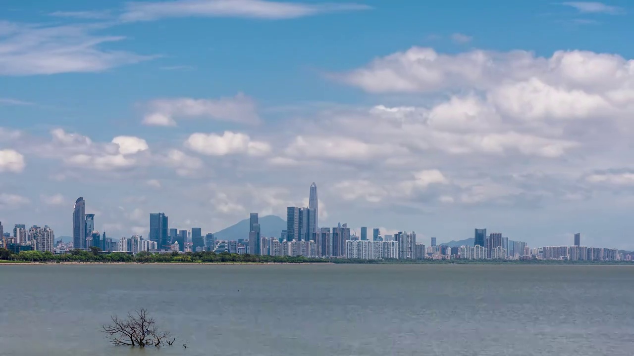 深圳海岸线延时流云风光视频下载