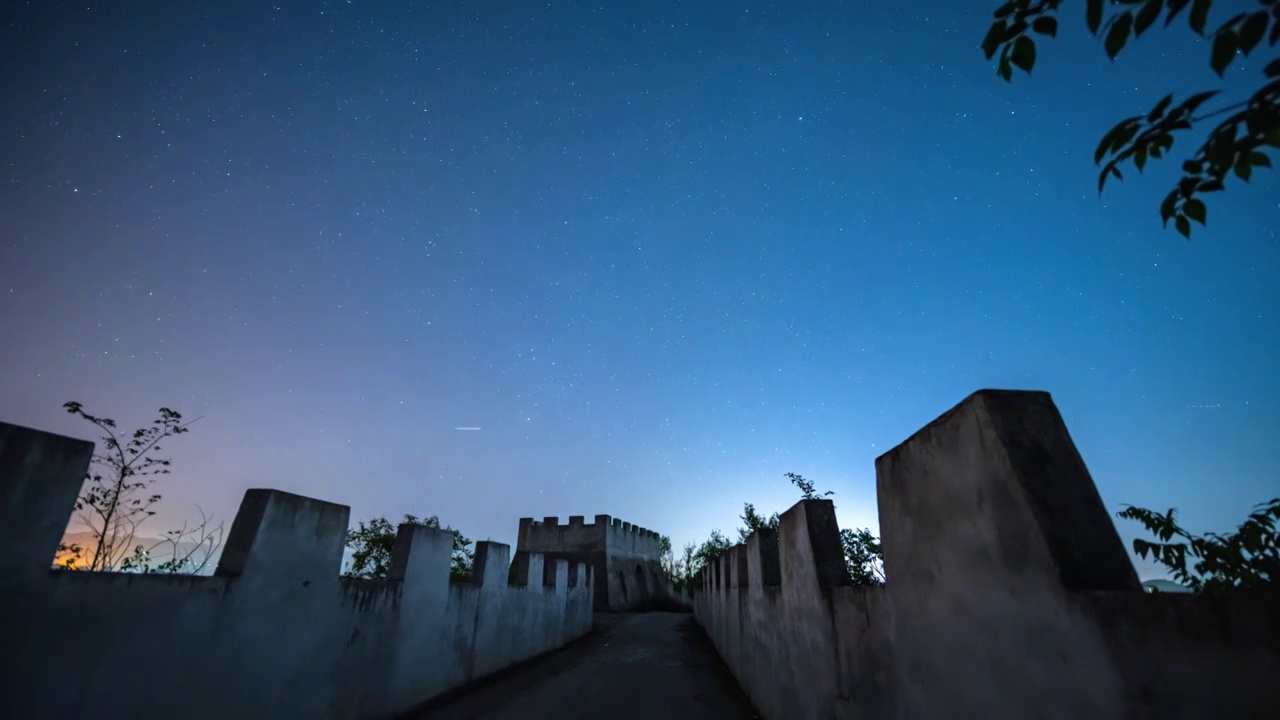 长城星空银河延时视频素材