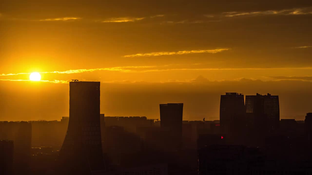 欧洲中心夕阳晚霞视频素材