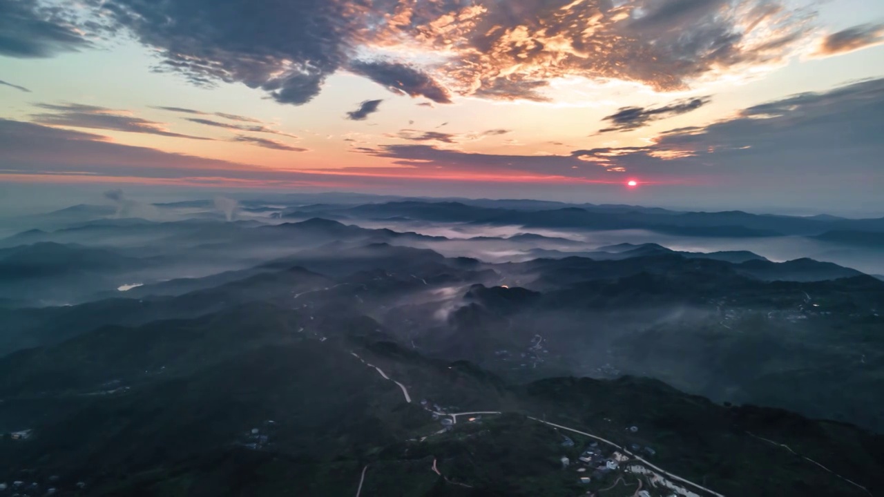 龙泉山日出朝霞视频素材