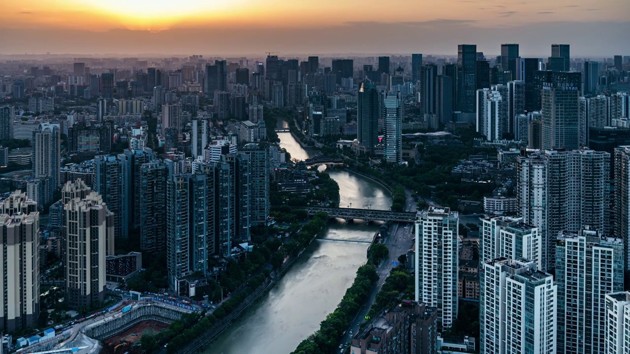 锦江九眼桥车流夜景视频素材