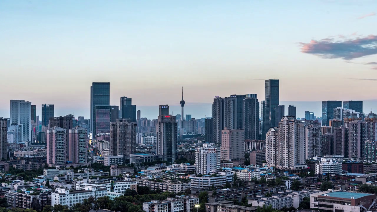 成都城市CBD夜景视频素材