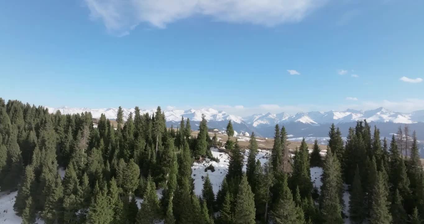 航拍新疆喀拉峻大草原雪景视频素材