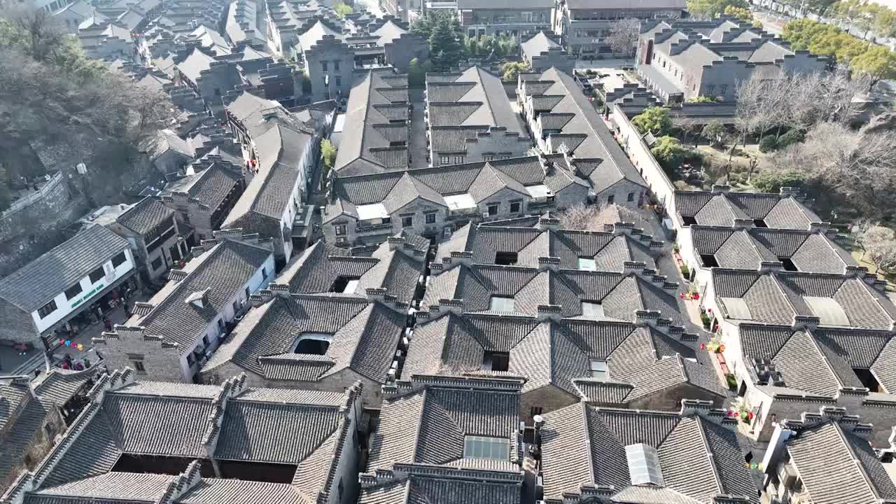 镇江西津渡老街建筑航拍视频素材