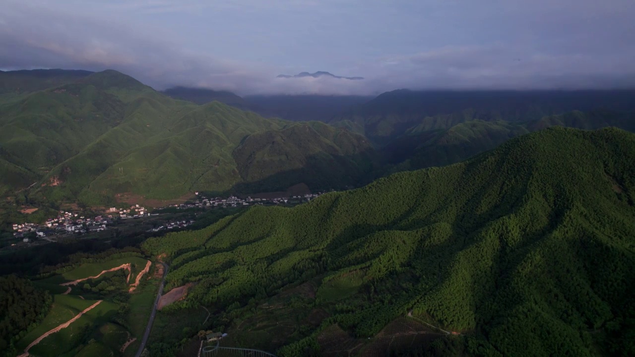 浙江湖州安吉 连绵高山 航拍视频素材