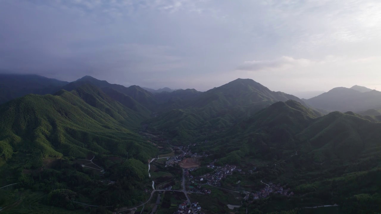 浙江湖州安吉 连绵高山 航拍视频素材