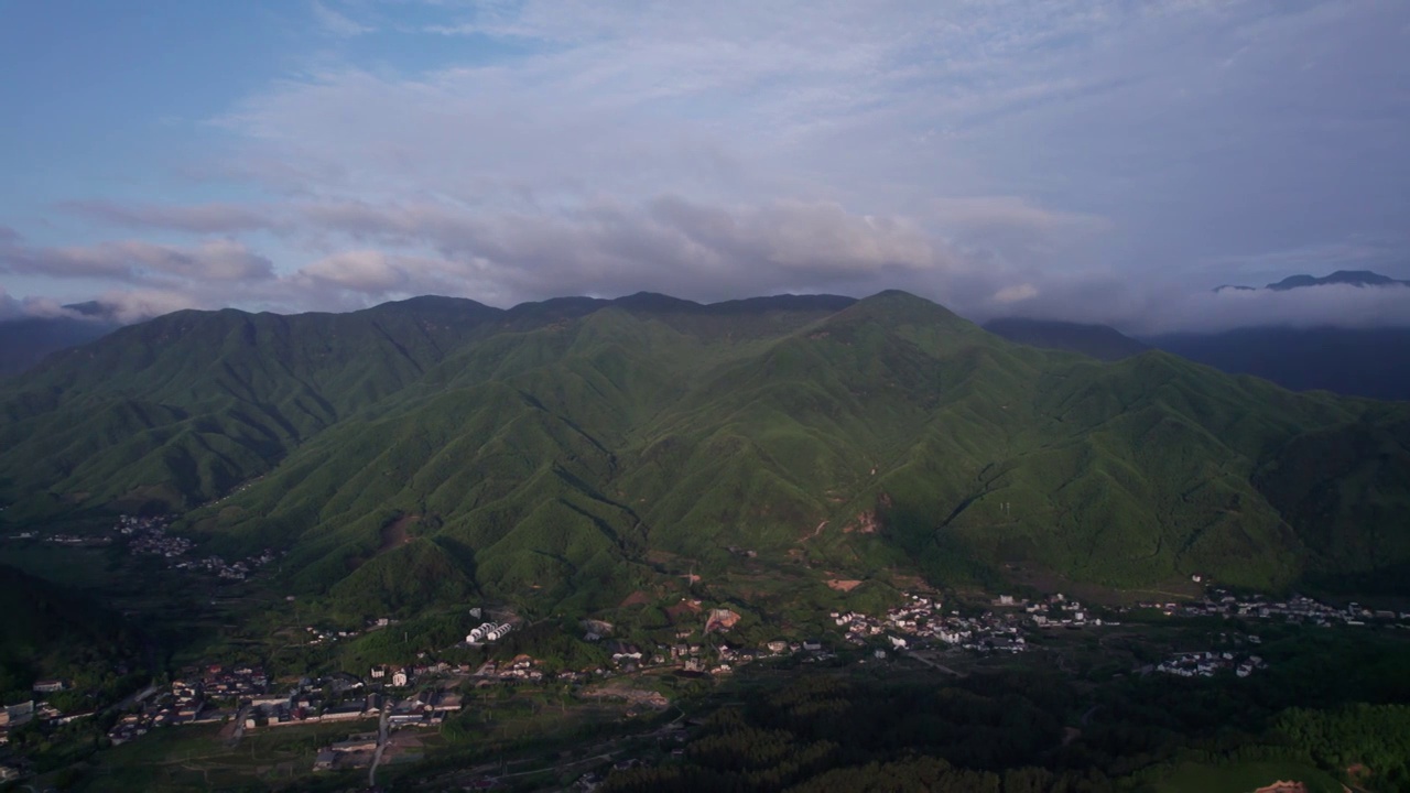 浙江湖州安吉 连绵高山 航拍视频素材