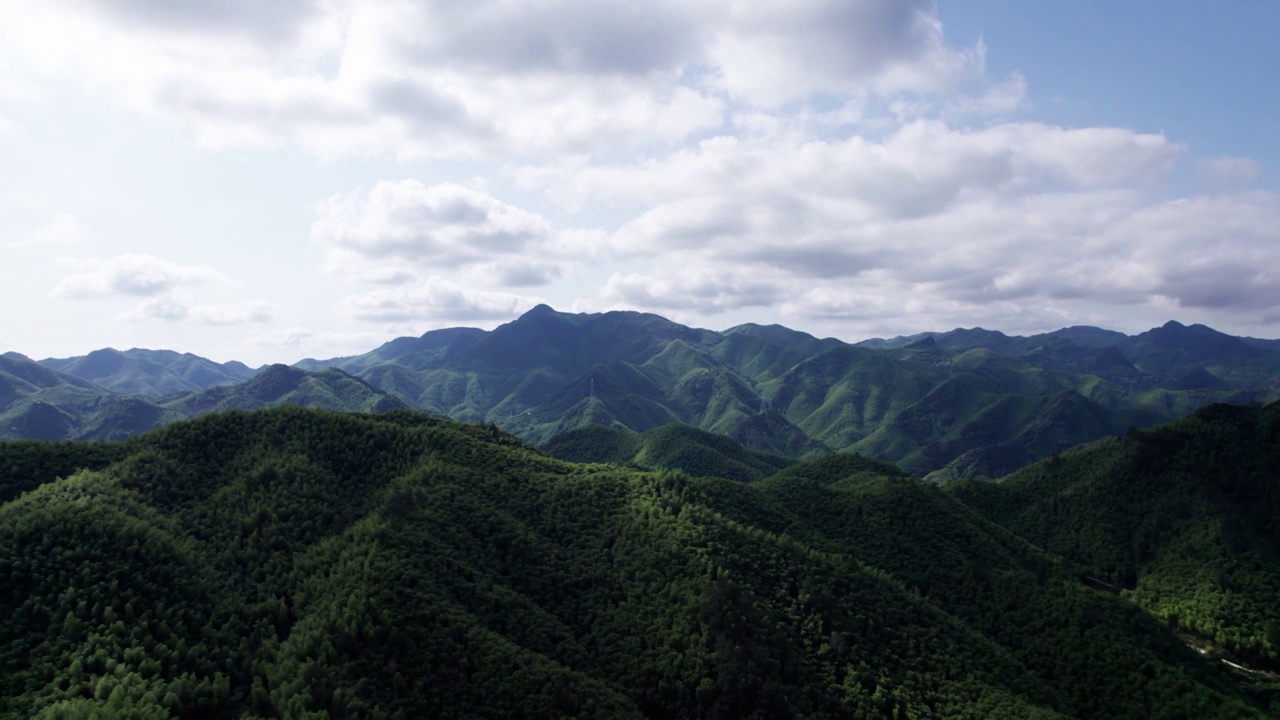 浙江湖州安吉 连绵高山 航拍视频素材