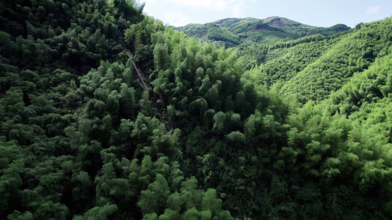 浙江湖州安吉 连绵高山 航拍视频素材