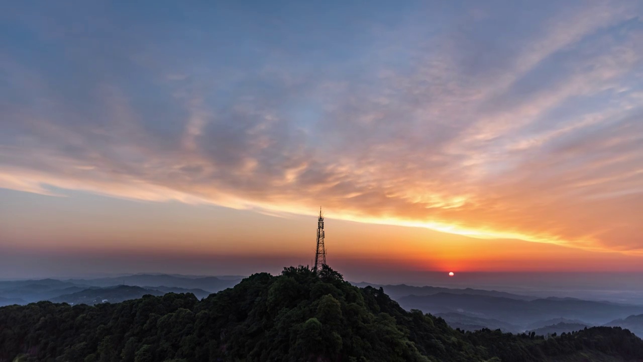 龙泉山日出朝霞视频素材