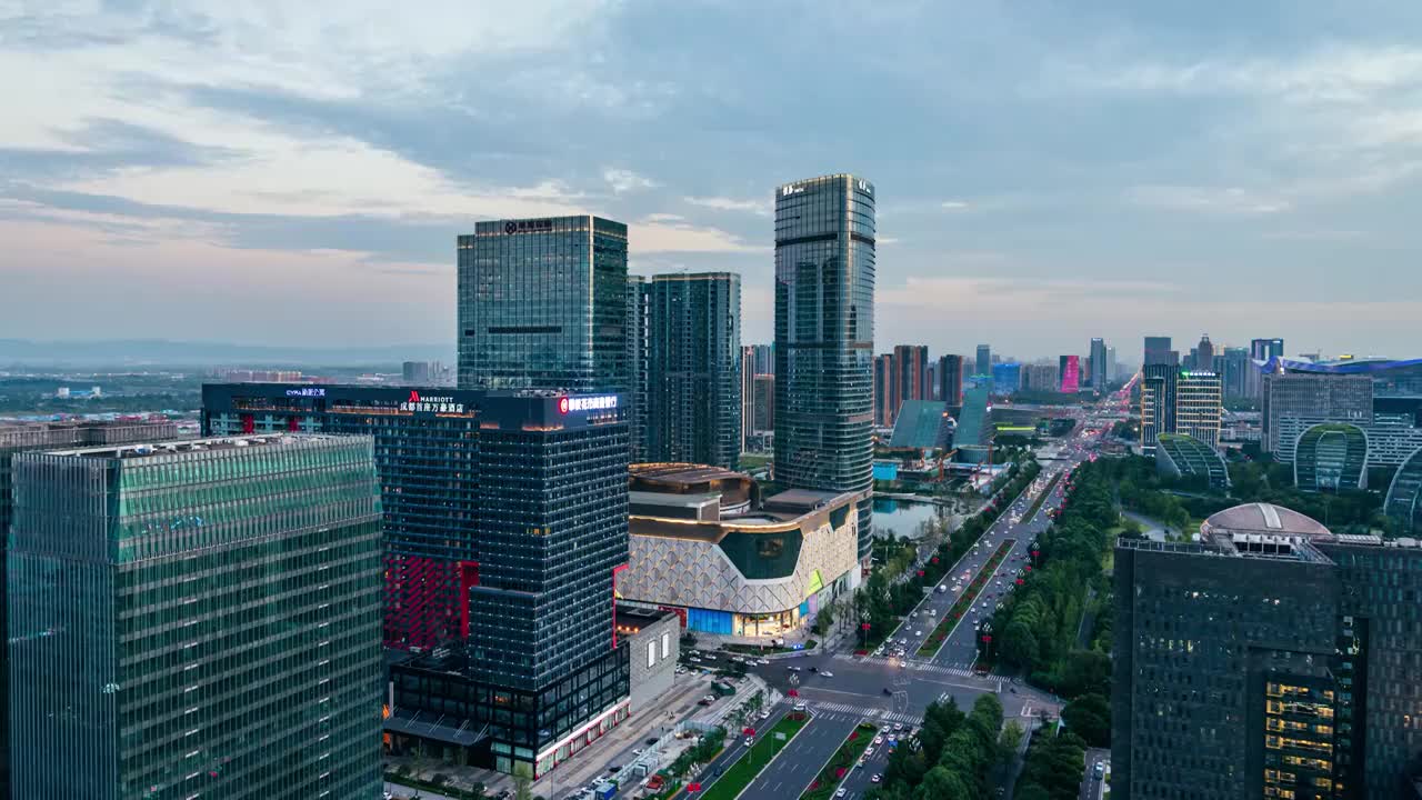 天府大道夜景车流视频素材