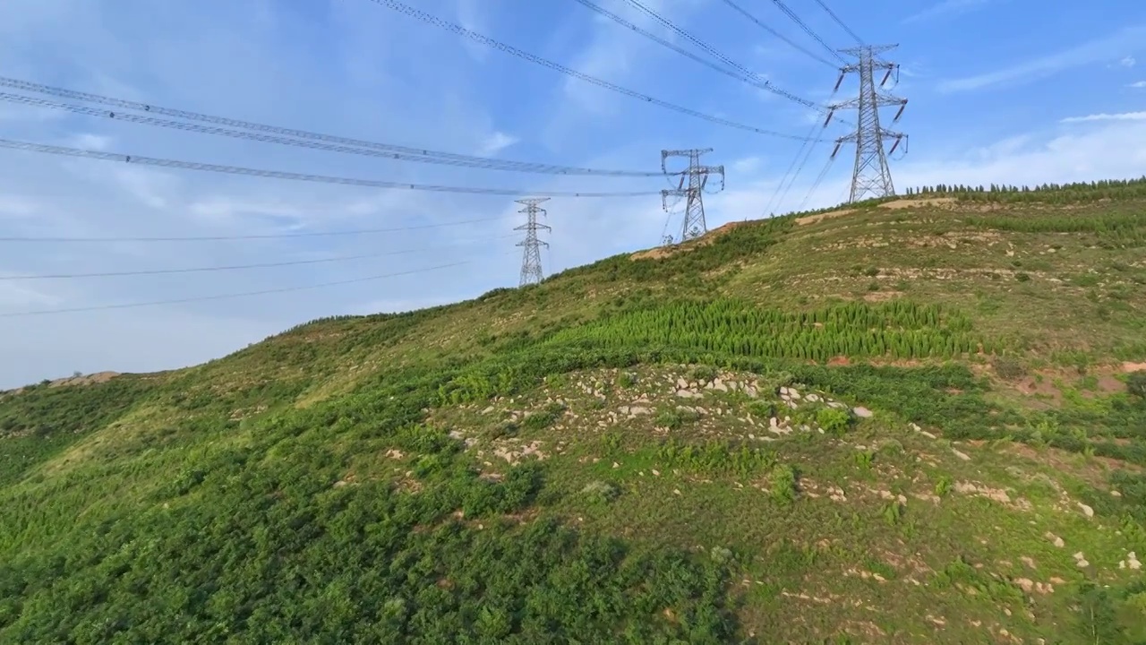 高压电线电力电业电电塔视频素材