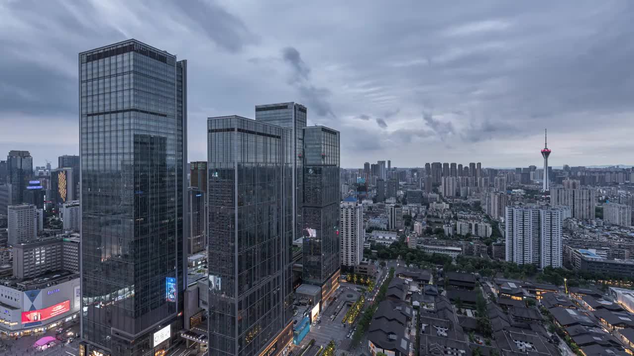 春熙路太古里夜景视频素材