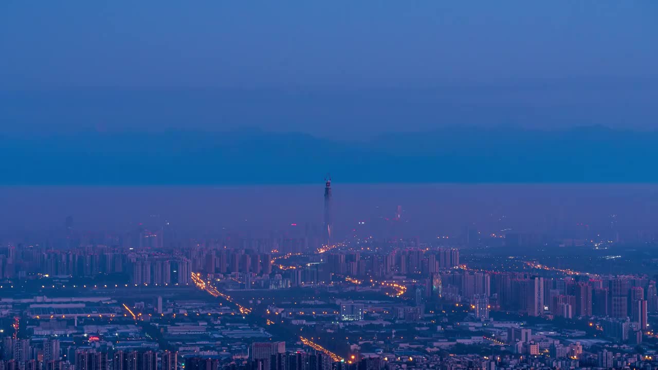 成都城市雪山日出视频素材