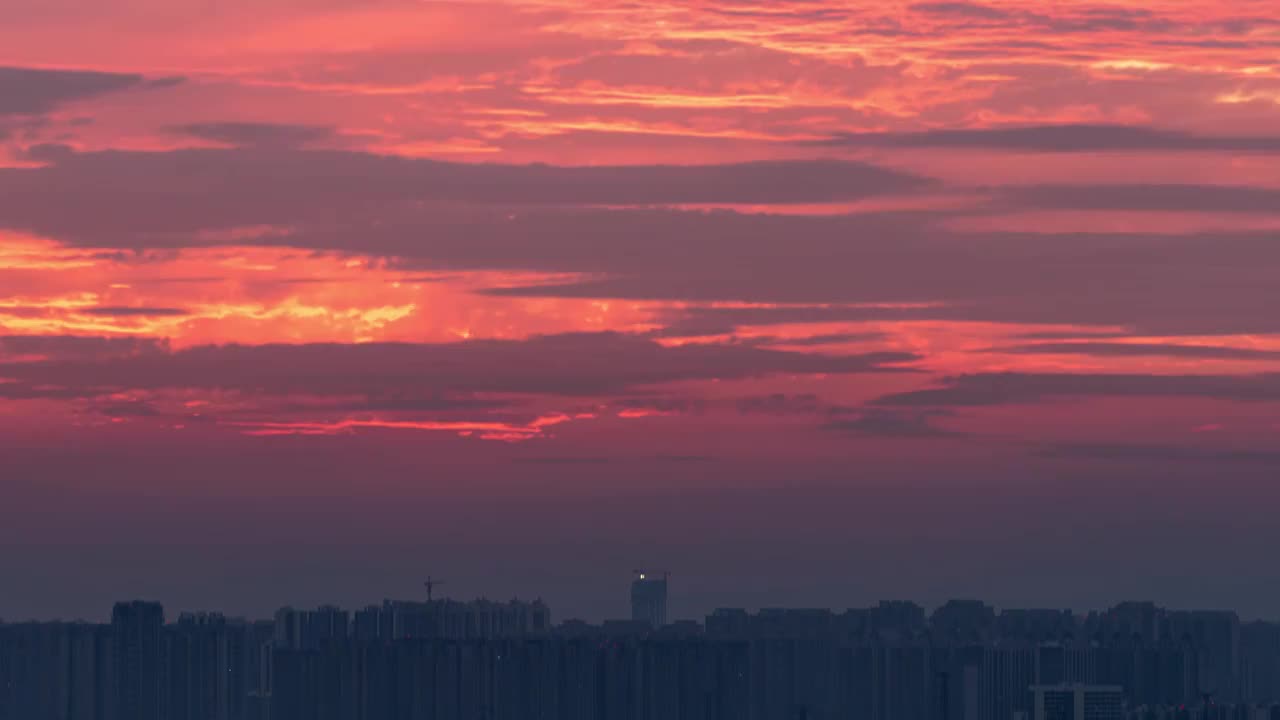 龙泉山日出朝霞特写视频素材