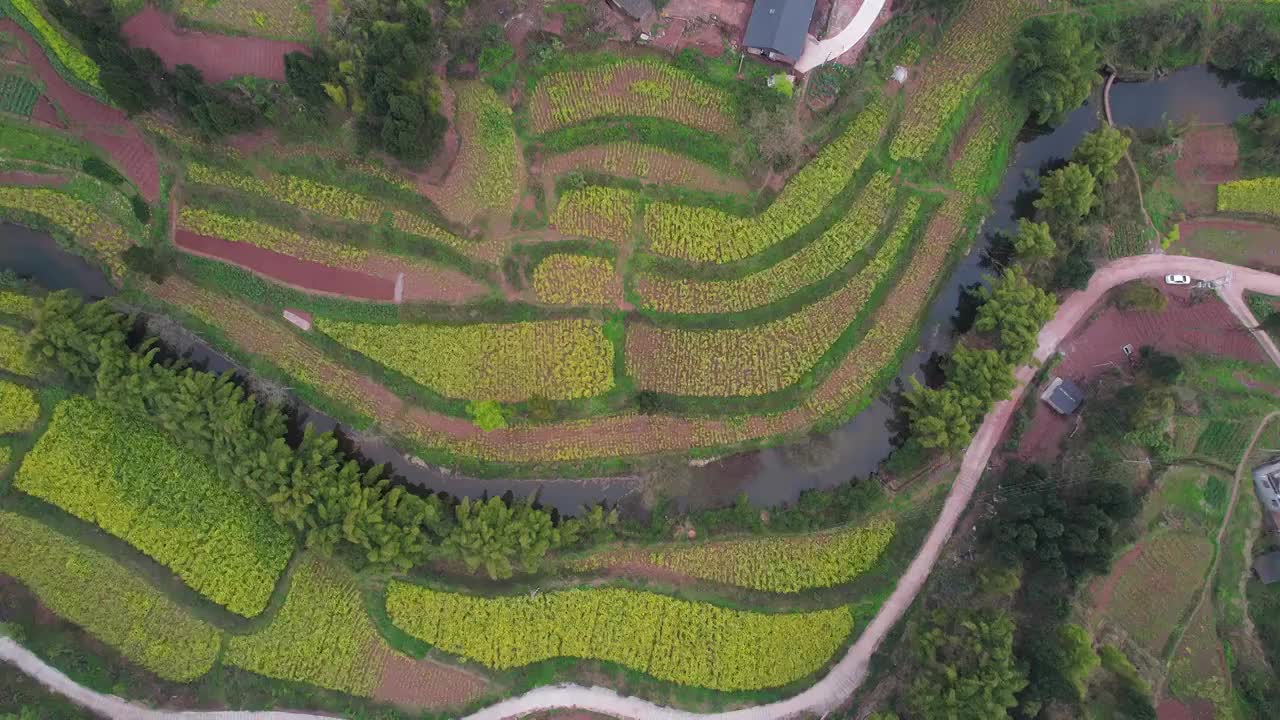 航拍重庆铜梁邱少云革命烈士家乡自然风光视频素材