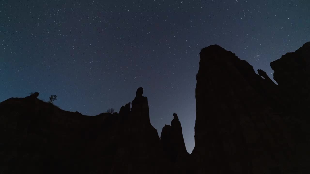 云南浪巴铺土林星空延时视频素材