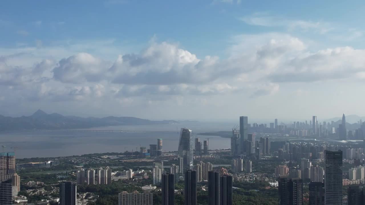 深圳南山区沙河街道华侨城航拍视频素材