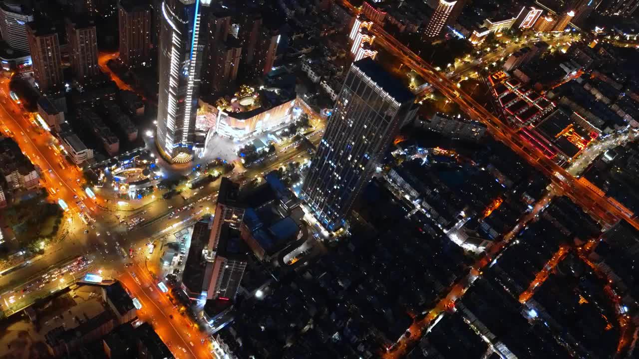 航拍城市夜景视频素材