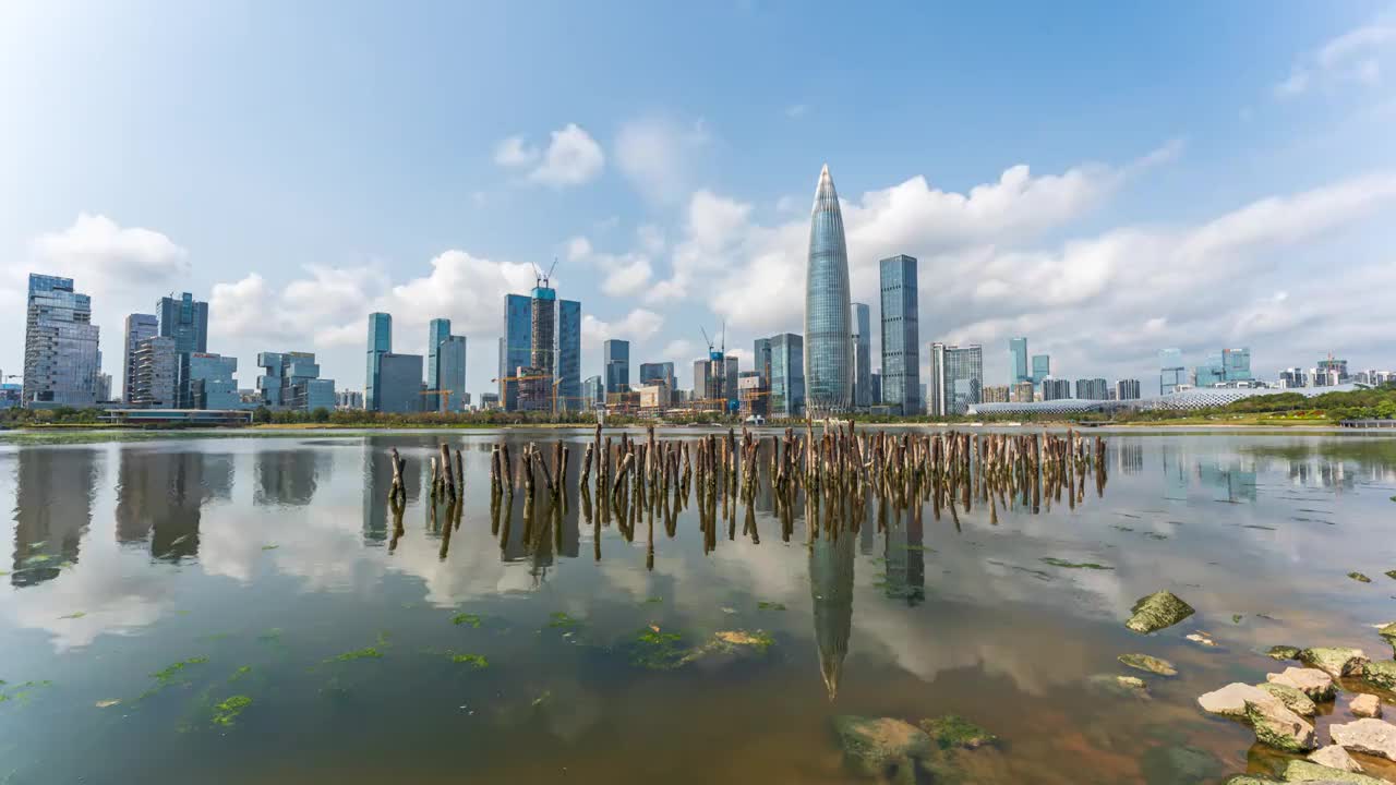 深圳人才公园航拍延时视频素材