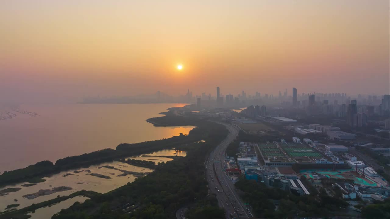 深圳市区日落延时视频素材