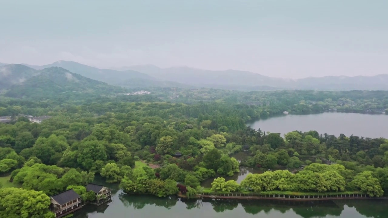 航拍杭州雷峰塔风景视频素材