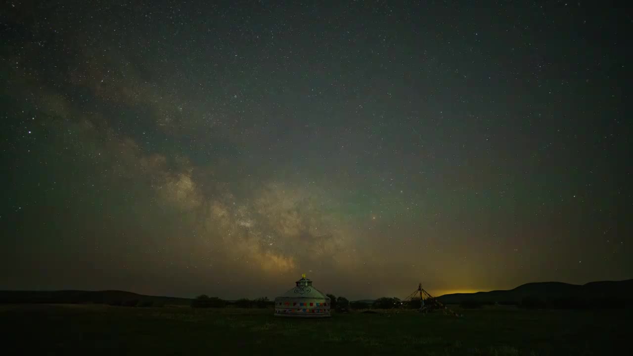 内蒙古草原星空延时摄影视频素材