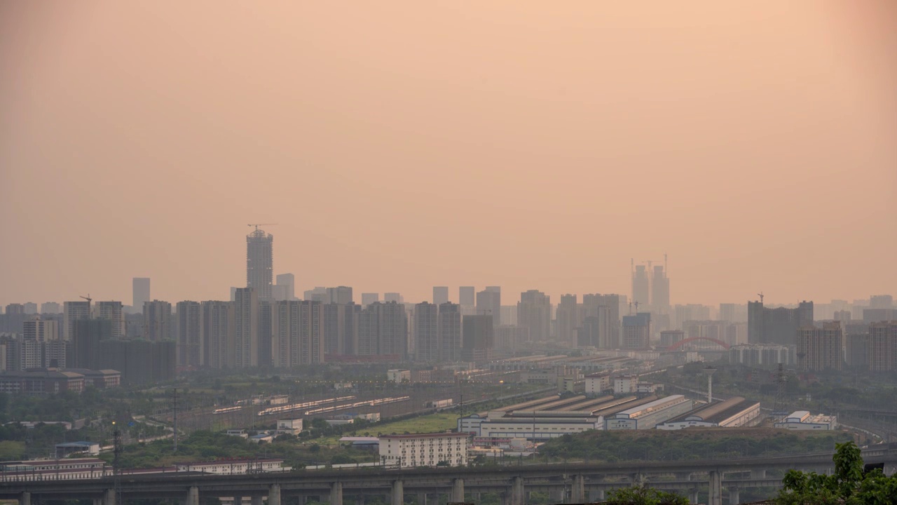 8K60P成都动车段全景延时视频视频素材