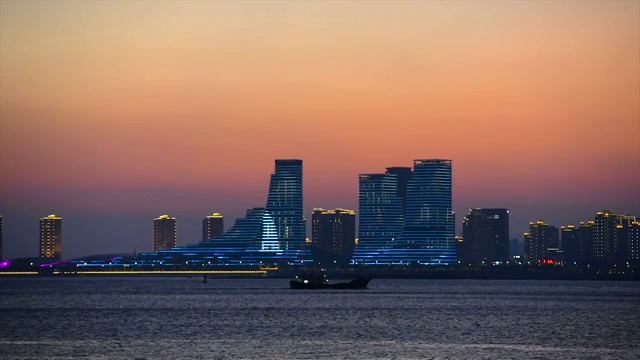 厦门海湾公园夜景视频素材