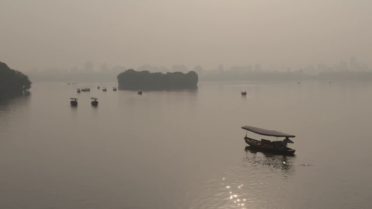 早晨的西湖美景视频素材