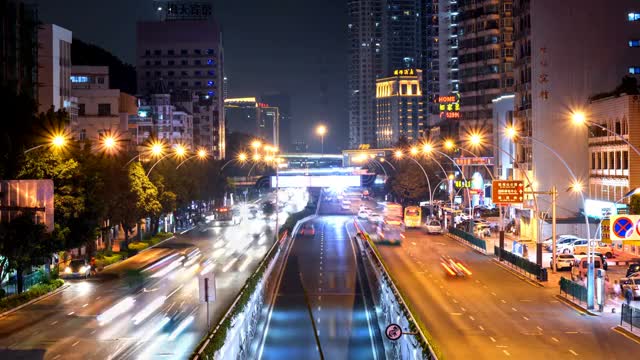 厦门东渡车流夜景视频素材