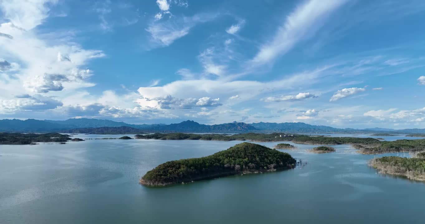 北京密云水库夏天航拍视频下载